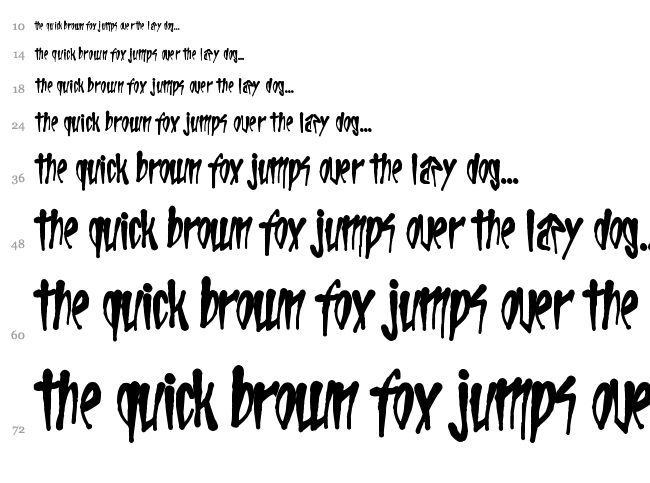 Life In The Fast Lane font waterfall